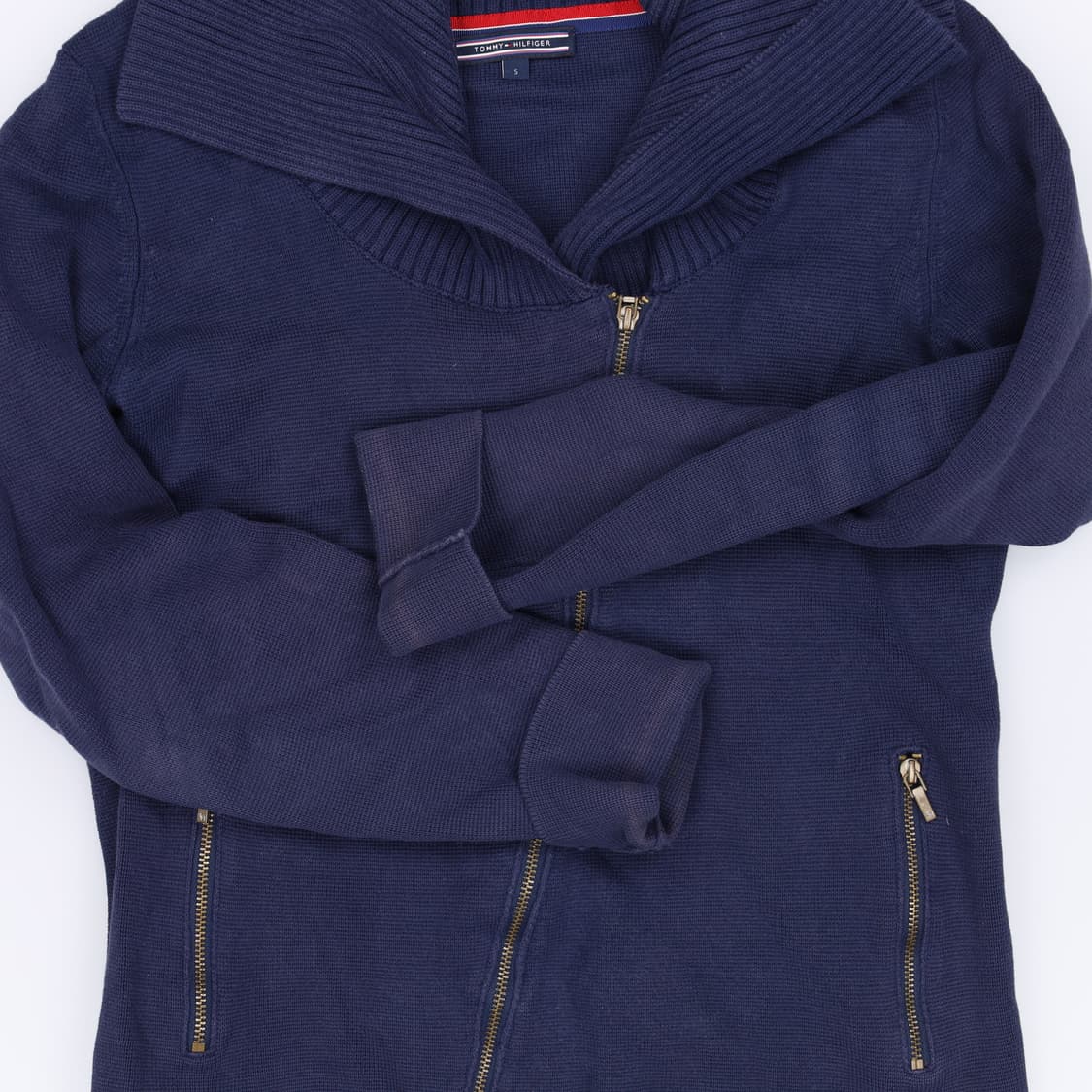 [S] 타미힐피거 지퍼 카라 니트 가디건 1222J 상품이미지5