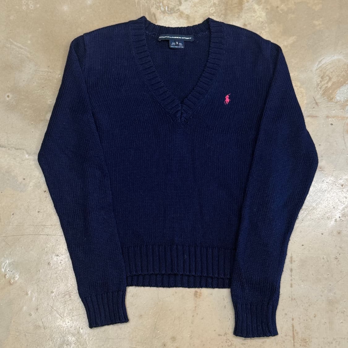 S 폴로랄프로렌 스포츠 여성용 네이비 브이넥 니트 상품이미지2