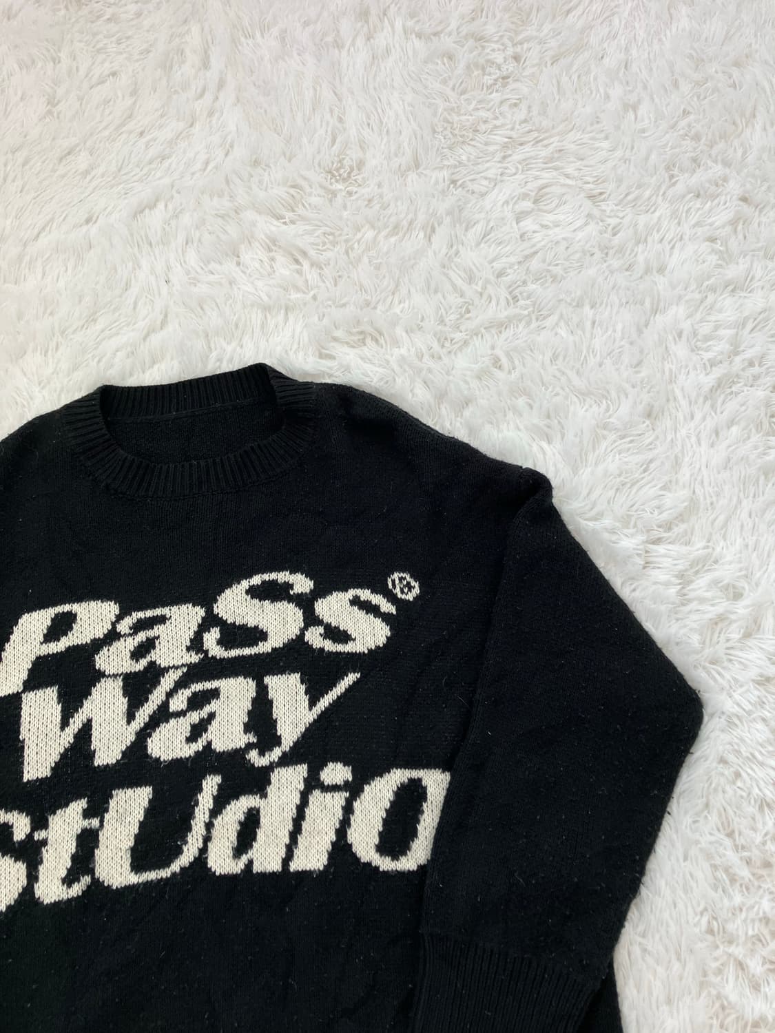 빈티지 블랙 패스 니트 y2k 스트릿 갸루 펑키 일본빈티지569 fabr 상품이미지4