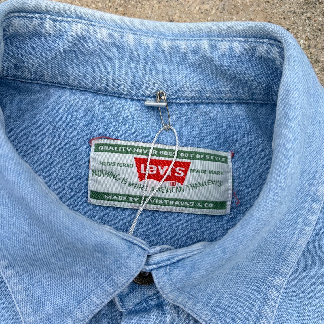 리바이스 빈티지 클래식 웨스턴 데님 반팔셔츠 XL 상품이미지7