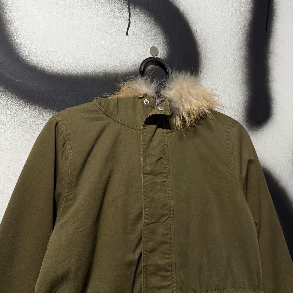 VTG 빈티지 리얼 퍼 디티일 피쉬 테일 플리스 야상 자켓 상품이미지3