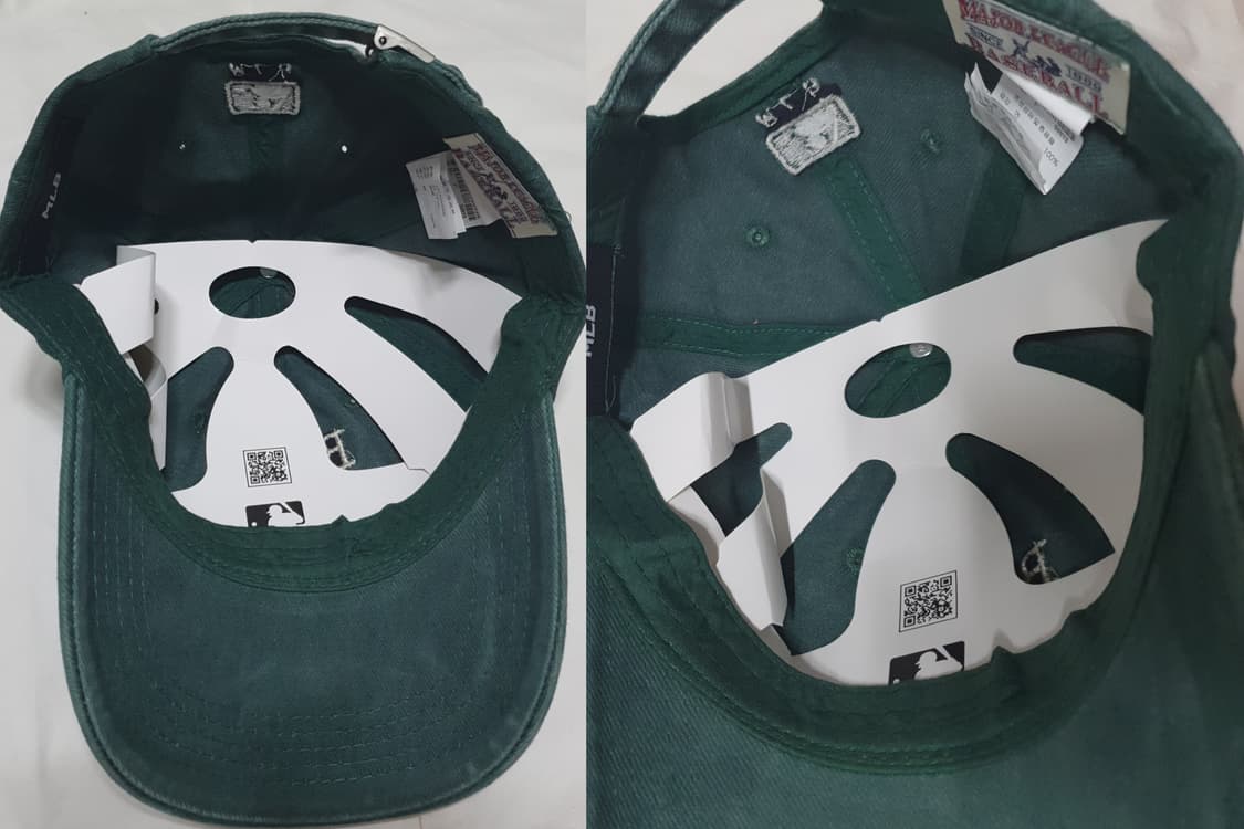 크림베이지 그린 레터링 엠엘비 볼캡 모자  상품이미지7