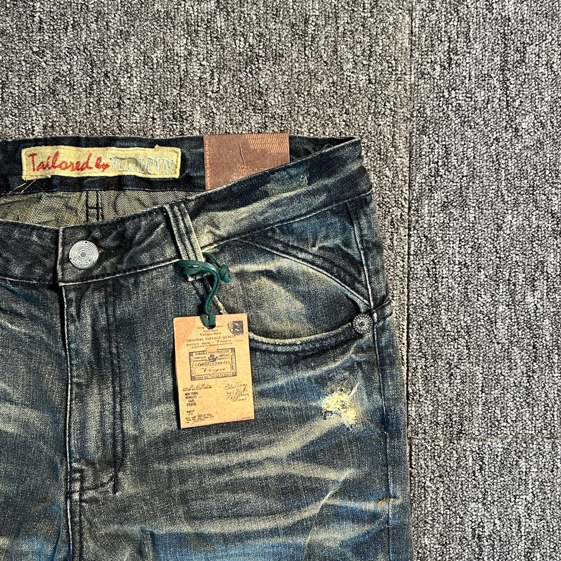 VEGA DENIM 빈티지 워싱 데미지 데님 팬츠 상품이미지4
