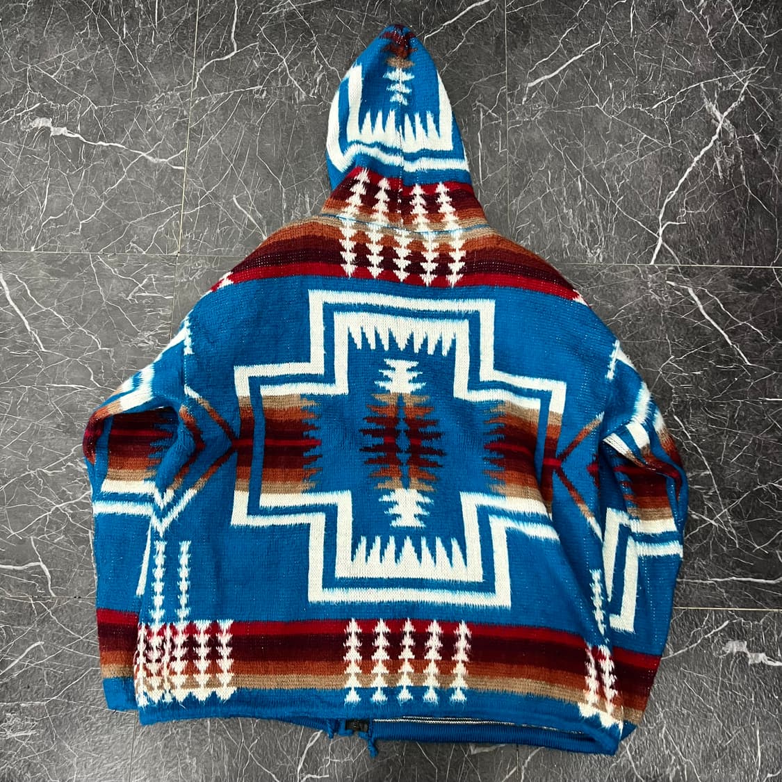 Tejidos Ruminahui 아카이브패턴 알파카 울 후드집업 자켓  상품이미지3