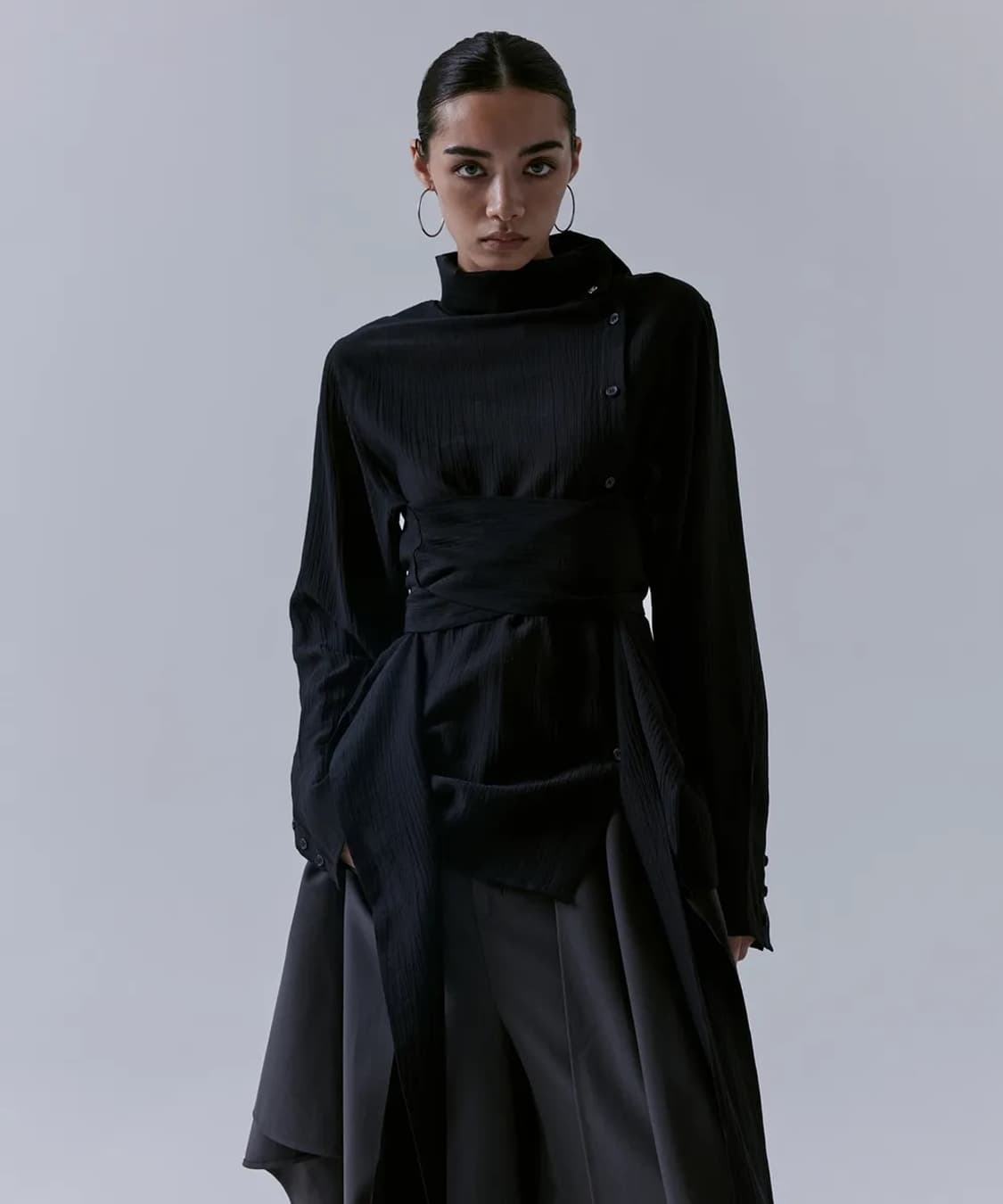 트리밍버드 3-way High-neck Wrap Blouse 블라우스 상품이미지1