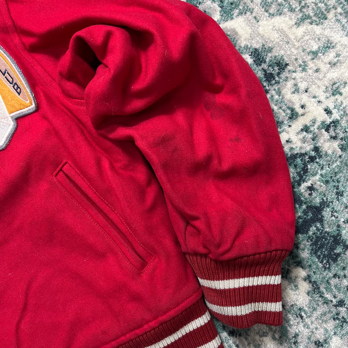 90s Bcl C 패치업 바시티 자켓(M) 상품이미지2