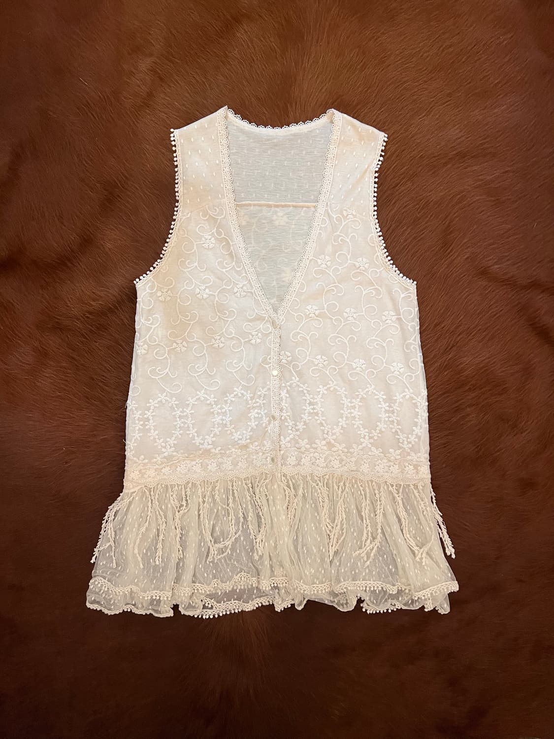 모리룩 레이스 롱 베스트 상품이미지1