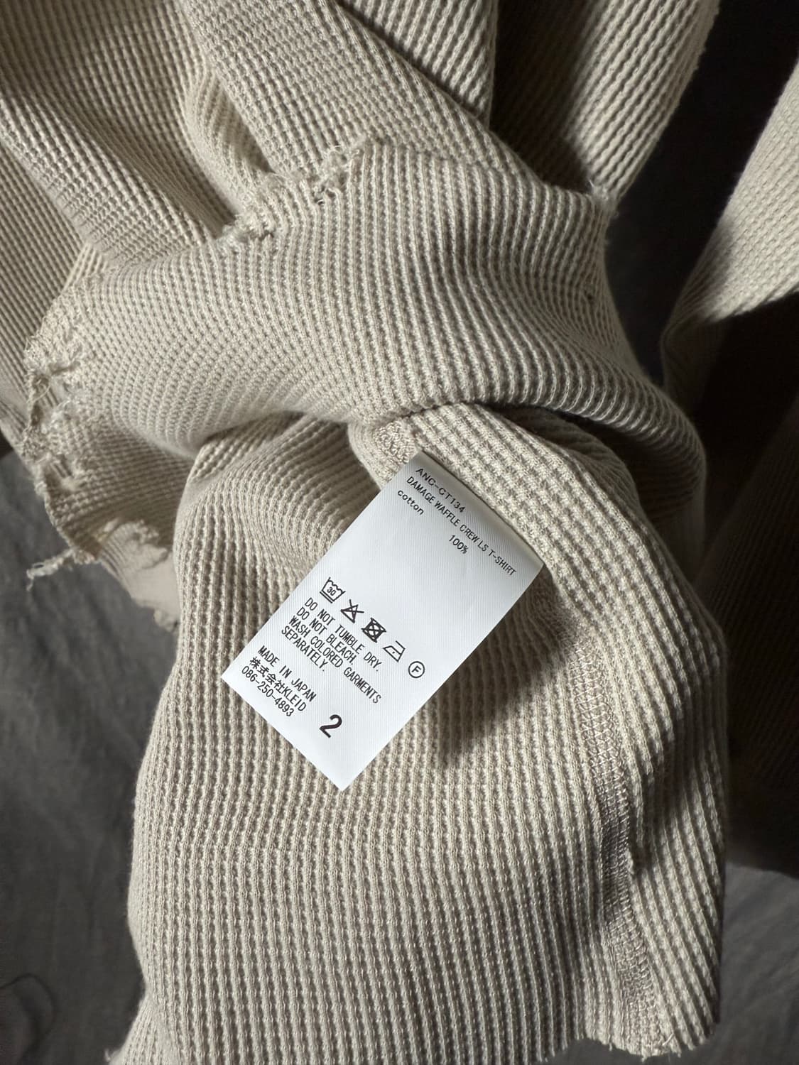 ANCELLM Distressed Waffle Knit  상품이미지9
