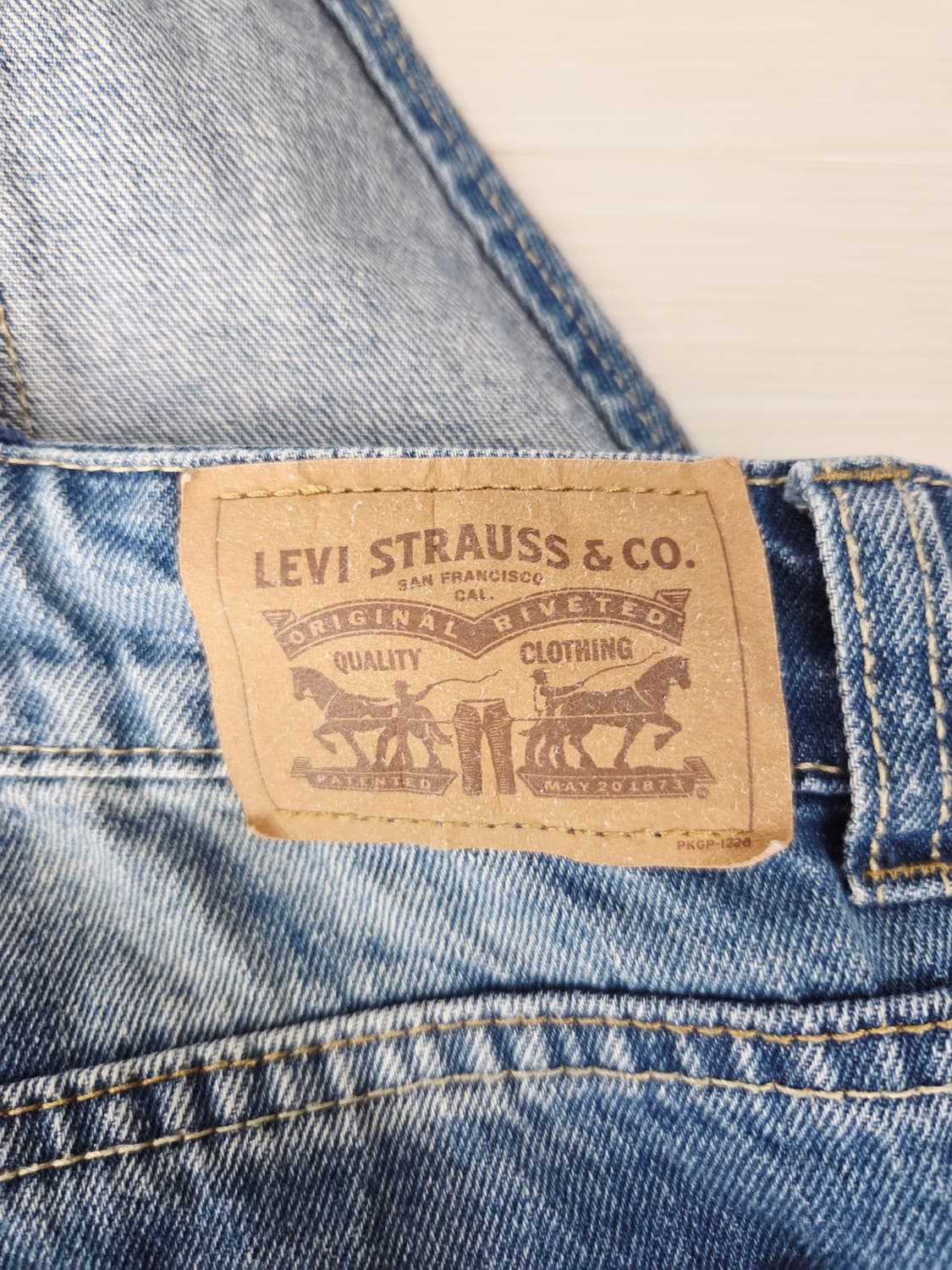 리바이스 데님 오버롤 반바지 멜빵바지 상품이미지6