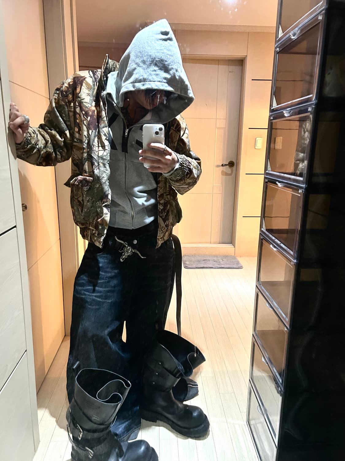 Dead leaves Pattern Over Jacket 상품이미지4
