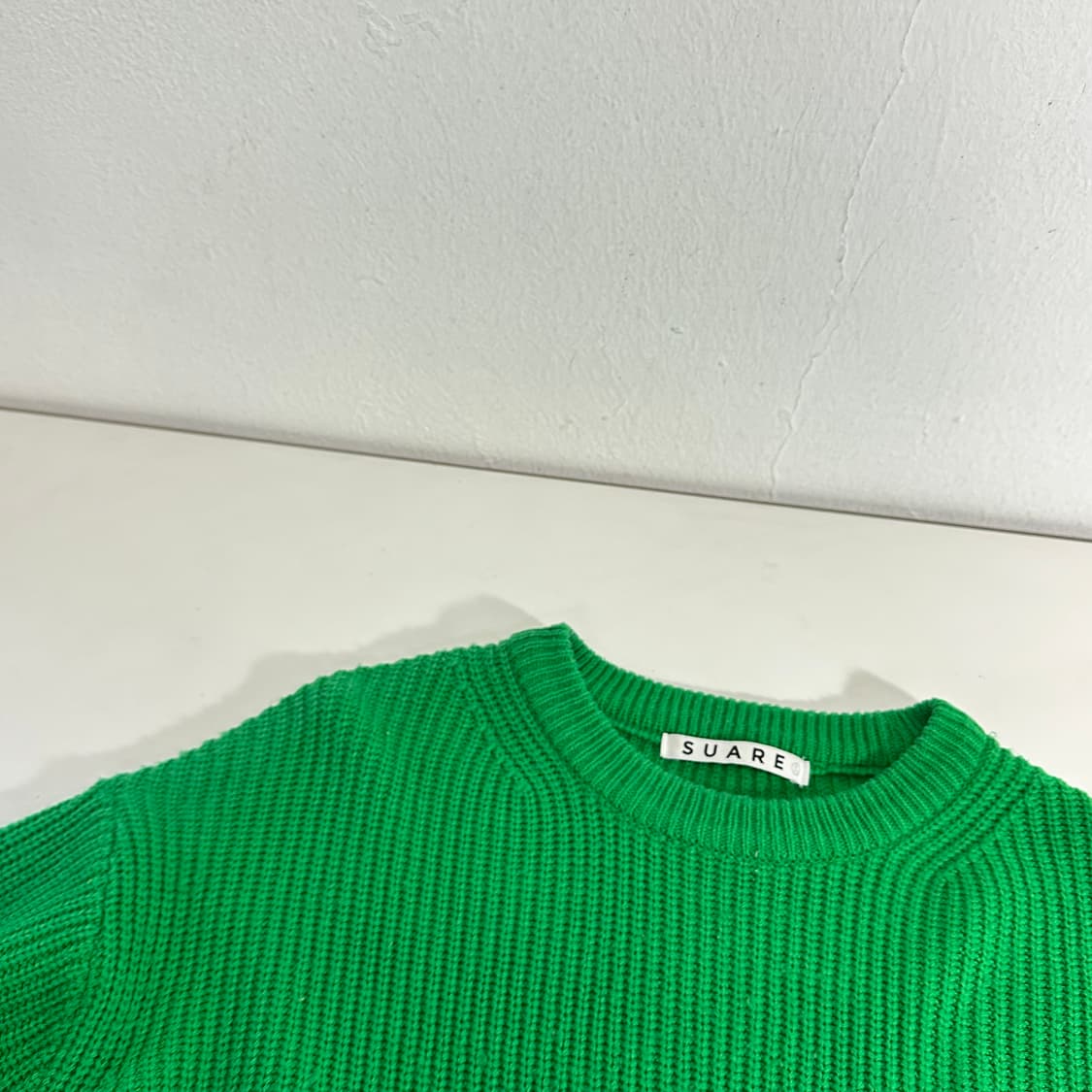 L-XL 수아레 보테가그린 루즈오버핏 라운드와플니트 상품이미지4