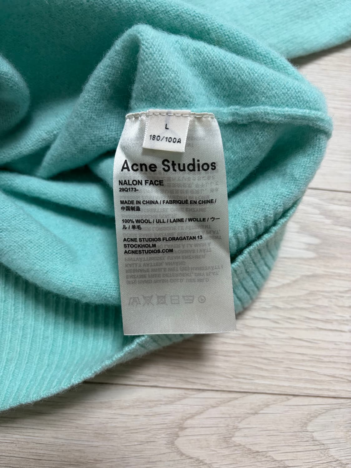 아크네 날론 페이스 니트 민트 Lsize 상품이미지3