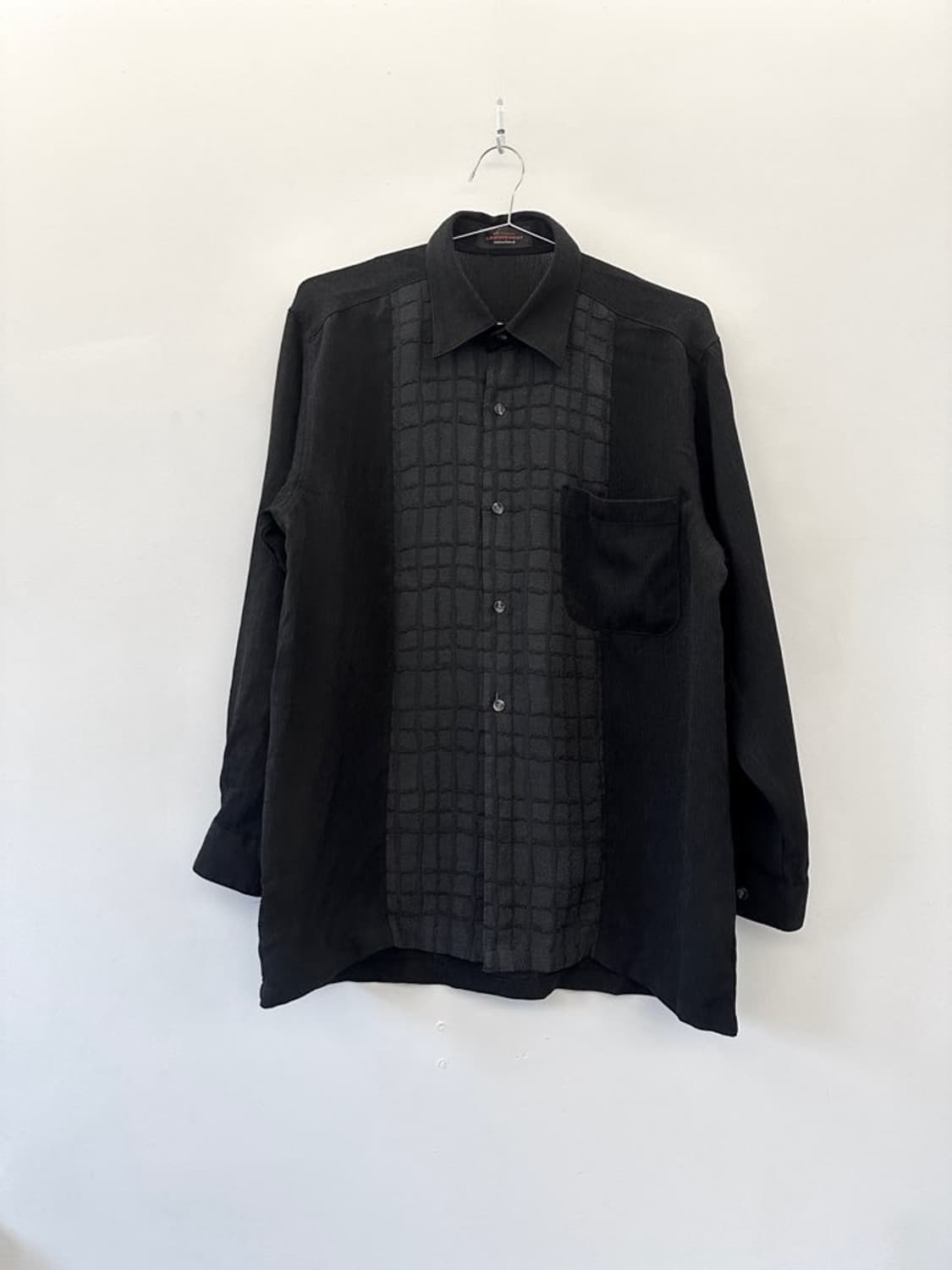 LINDBERGH grid pattern mix shirt / black 상품이미지3