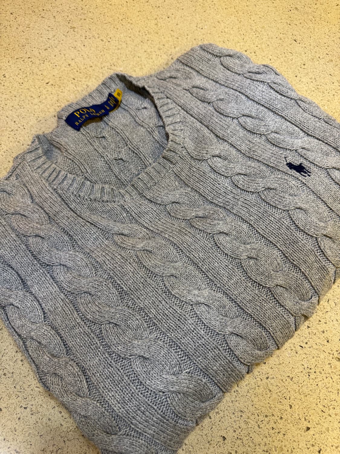 폴로 랄프로렌 케이블 니트 L 그레이 상품이미지3