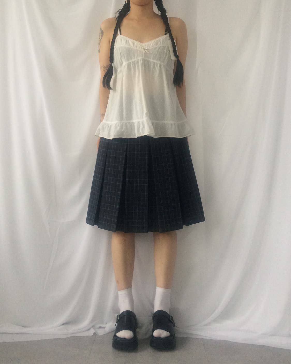Dot patter frill sleeveless 상품이미지1
