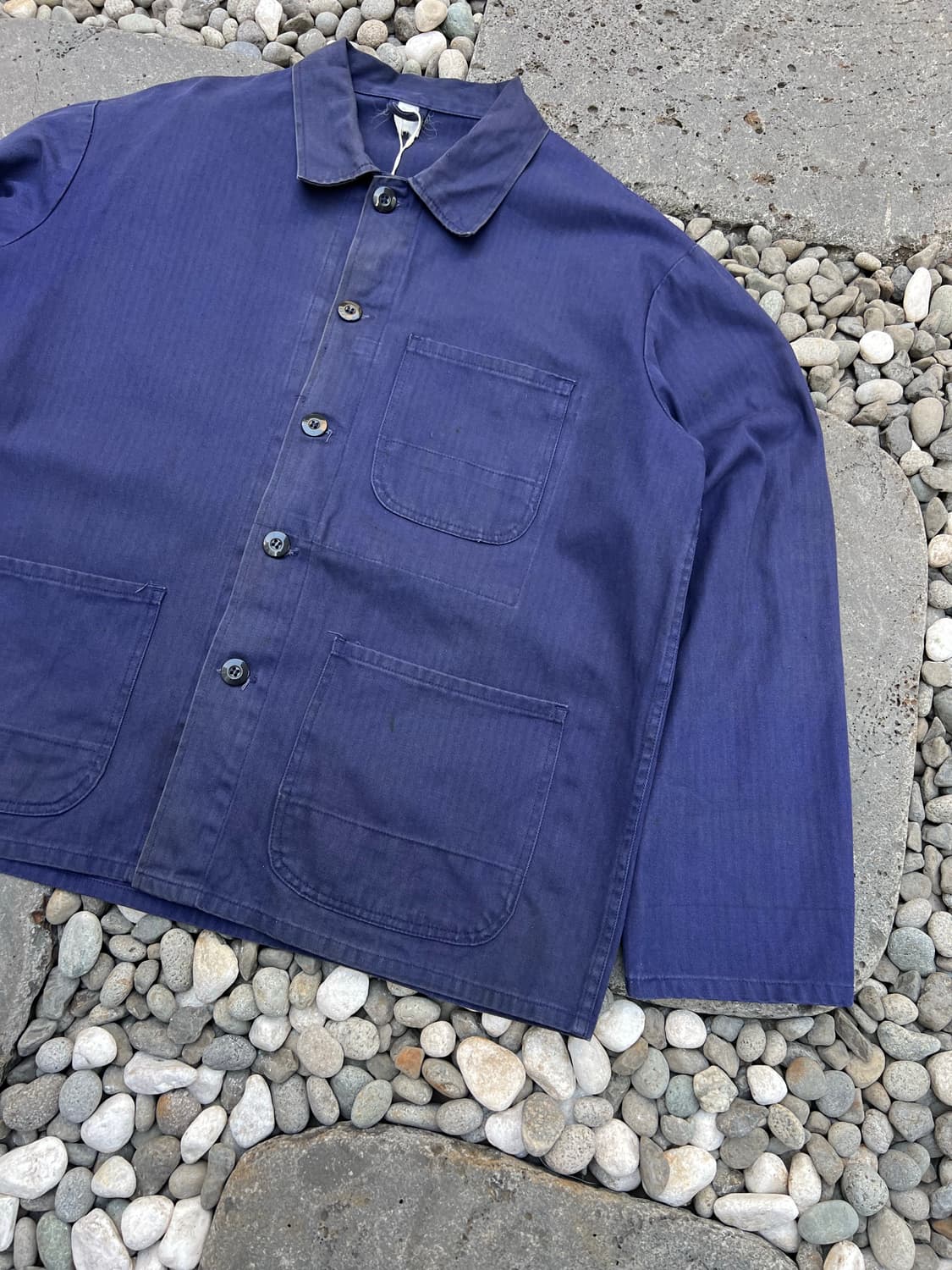 VINTAGE WASHING OLD HBT 헤링본트윌코튼 프렌치워크자켓 상품이미지5