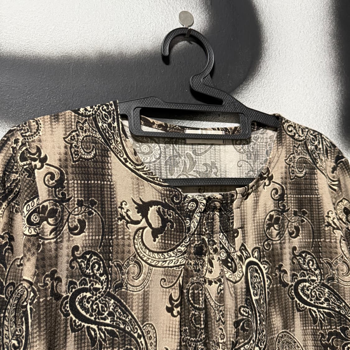 VTG 빈티지 오리엔탈 페이즐리 풀 패턴 퍼프 슬리브 롱슬리브 블라우스 상품이미지3