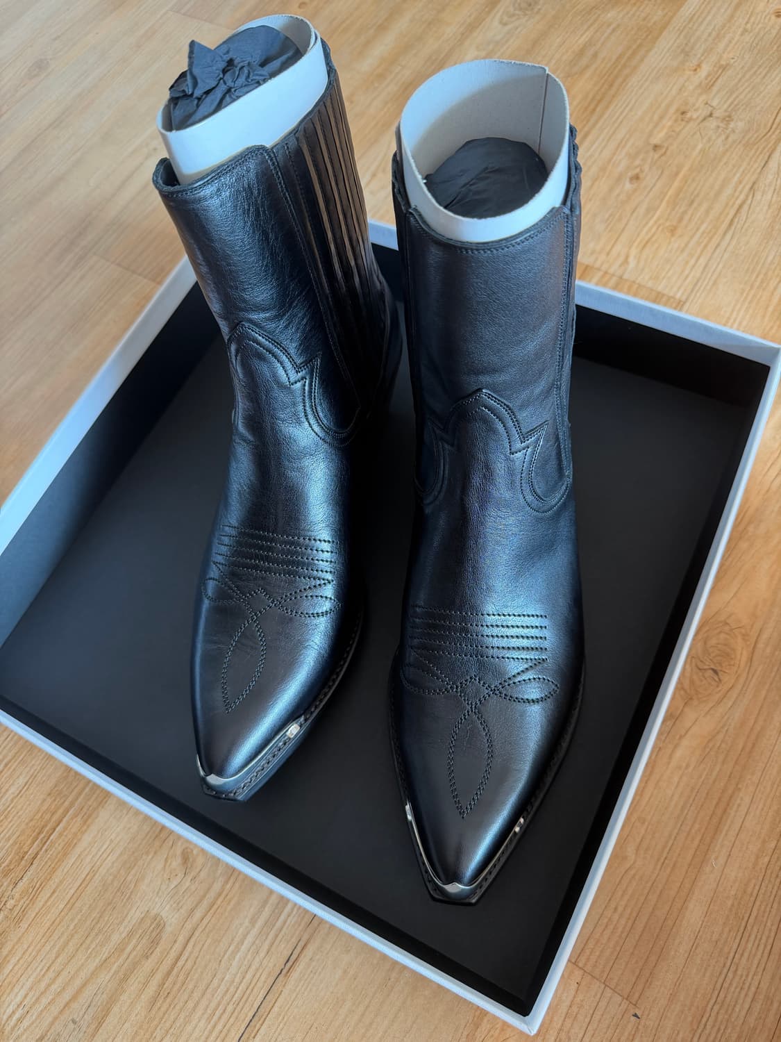 셀린느 CELINE 블랙 레더 메탈 웨스턴 부츠 IT43 상품이미지2