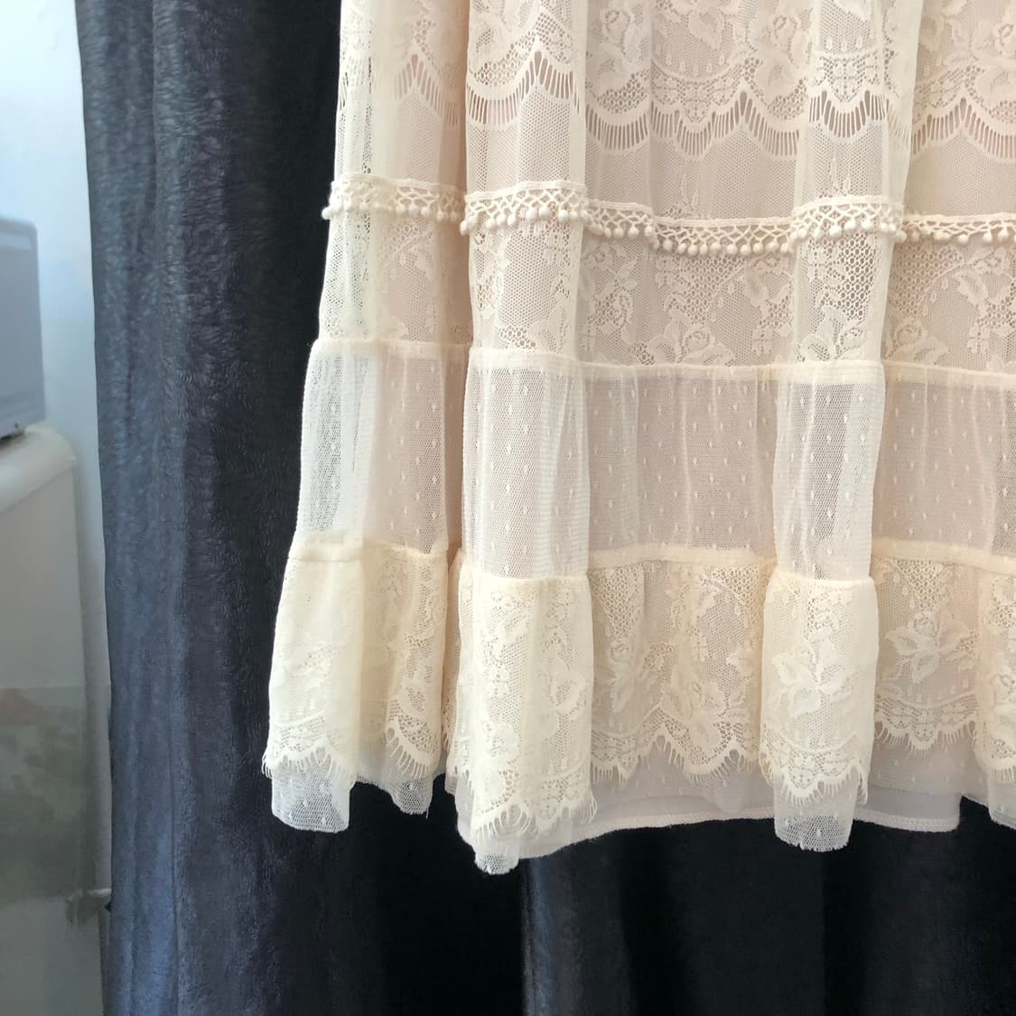 Vintage 💿 coward beige lace s 상품이미지3