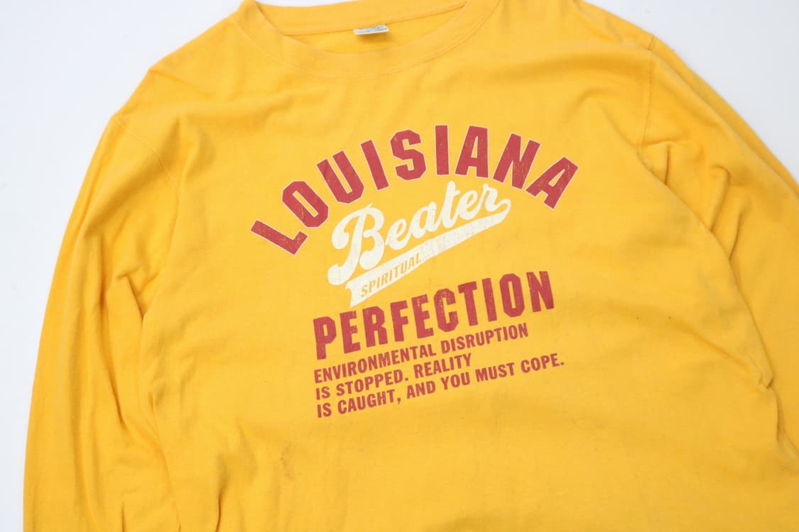 빈티지 루이지애나 비터 레트로 옐로우 롱슬리브 티셔츠 (M) 상품이미지3