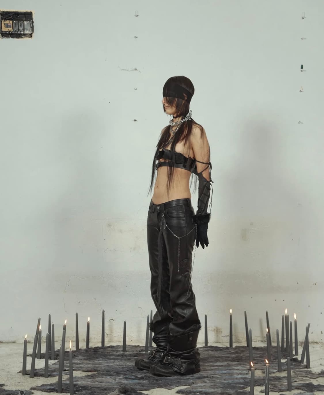 Aesynctx 레더 부츠컷 팬츠  상품이미지1