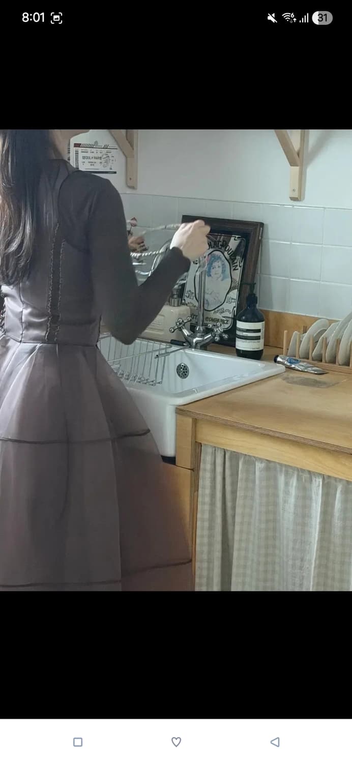 Fletta 플레따 레이스업 오간자 S 드레스+스커트+이너티 일괄 상품이미지4