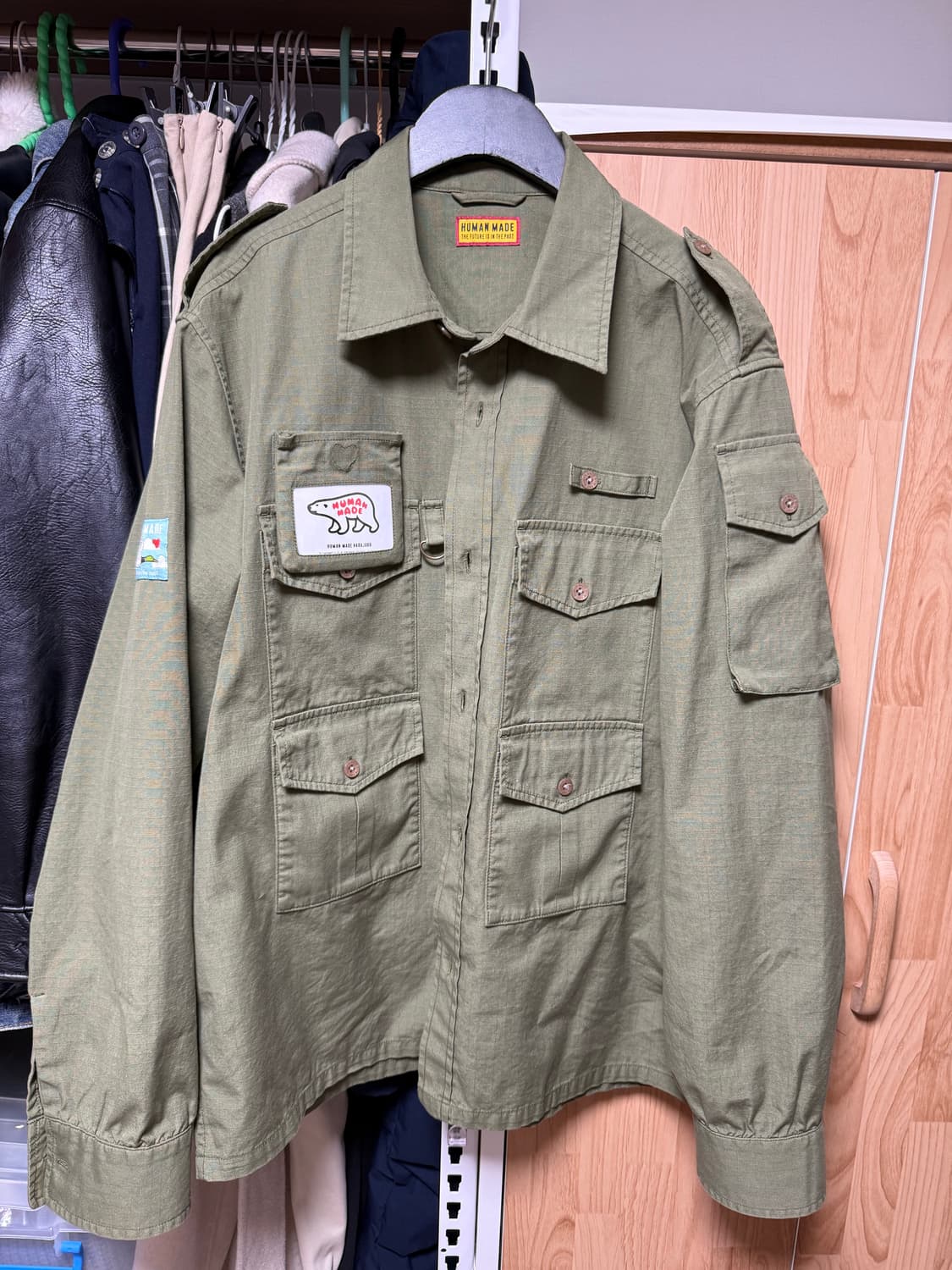 휴먼메이드 카메라맨 셔츠 올리브그린 M 상품이미지1