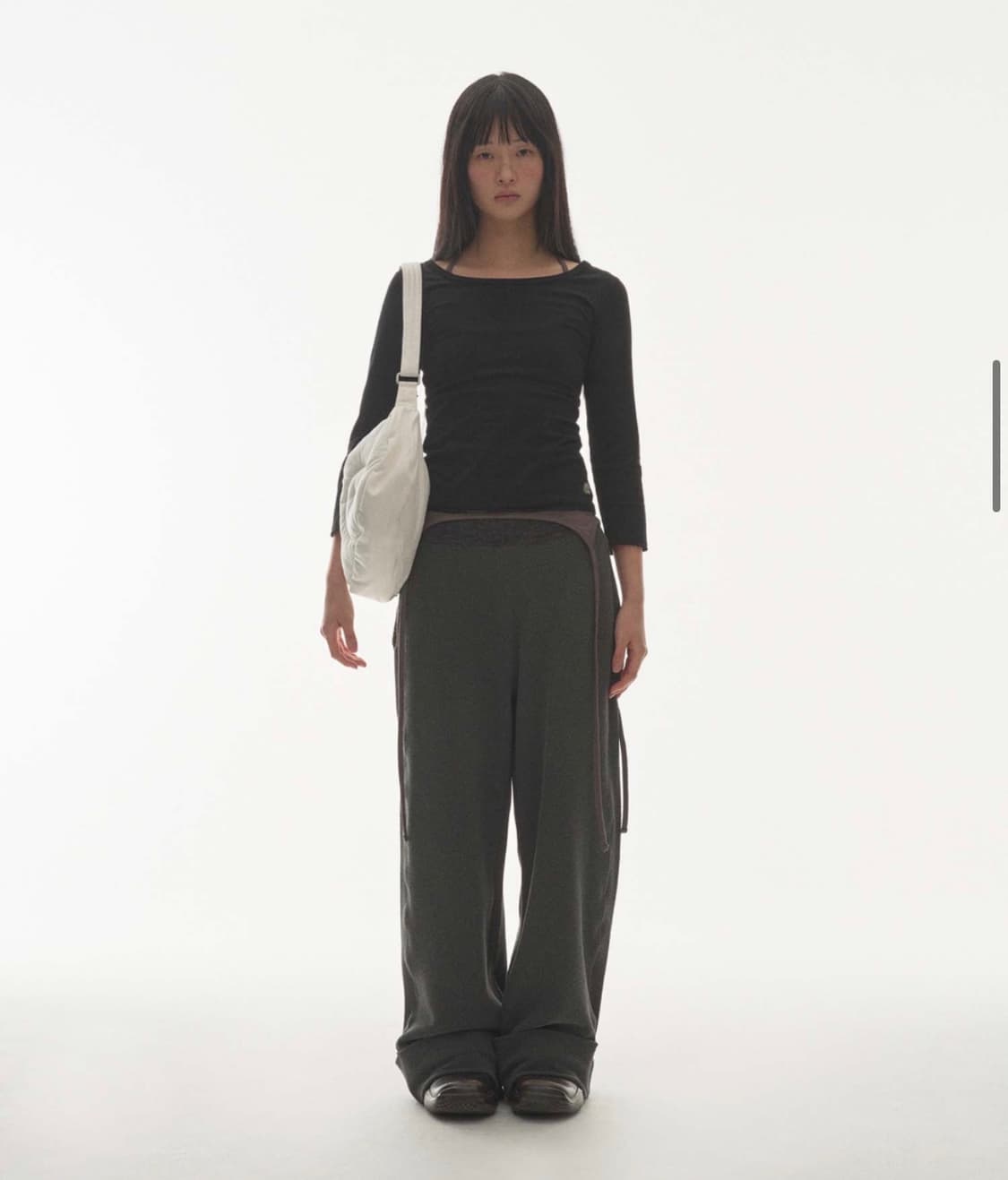 RIBBED BAND PANTS CHARCOAL  상품이미지1