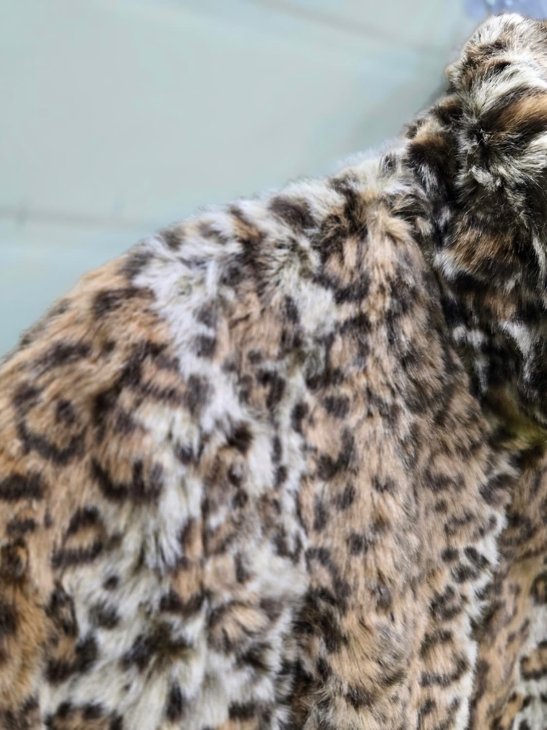 레오파드 퍼 숏 자켓 일본 빈티지 상품이미지4