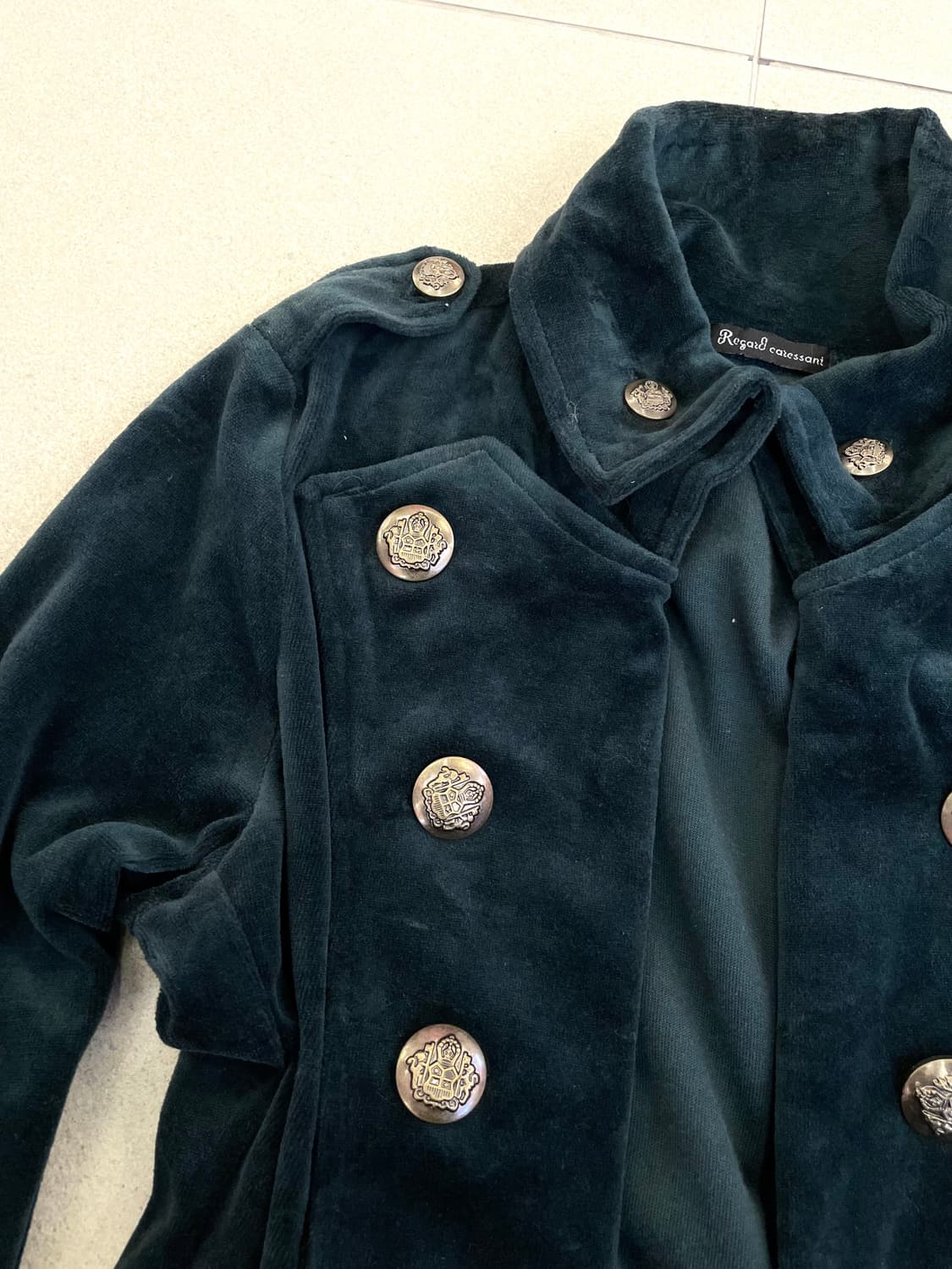 청록 벨벳 나폴레옹 자켓 상품이미지3