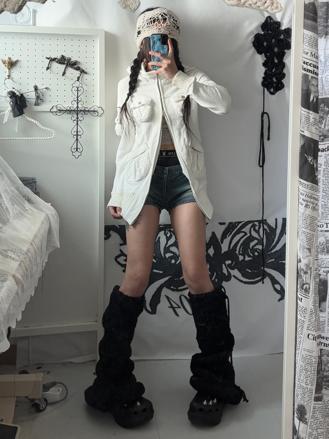 • Ivory Cargo Pocket Hooded Zip-Up 상품이미지2