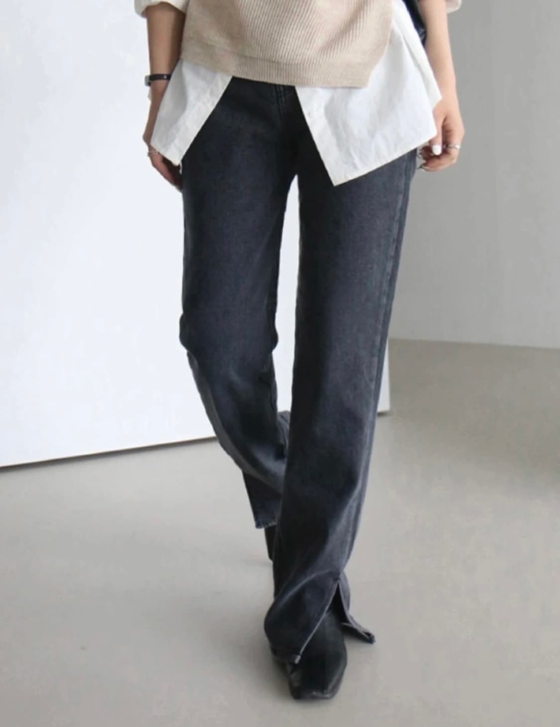 흑청일자팬츠m 상품이미지5