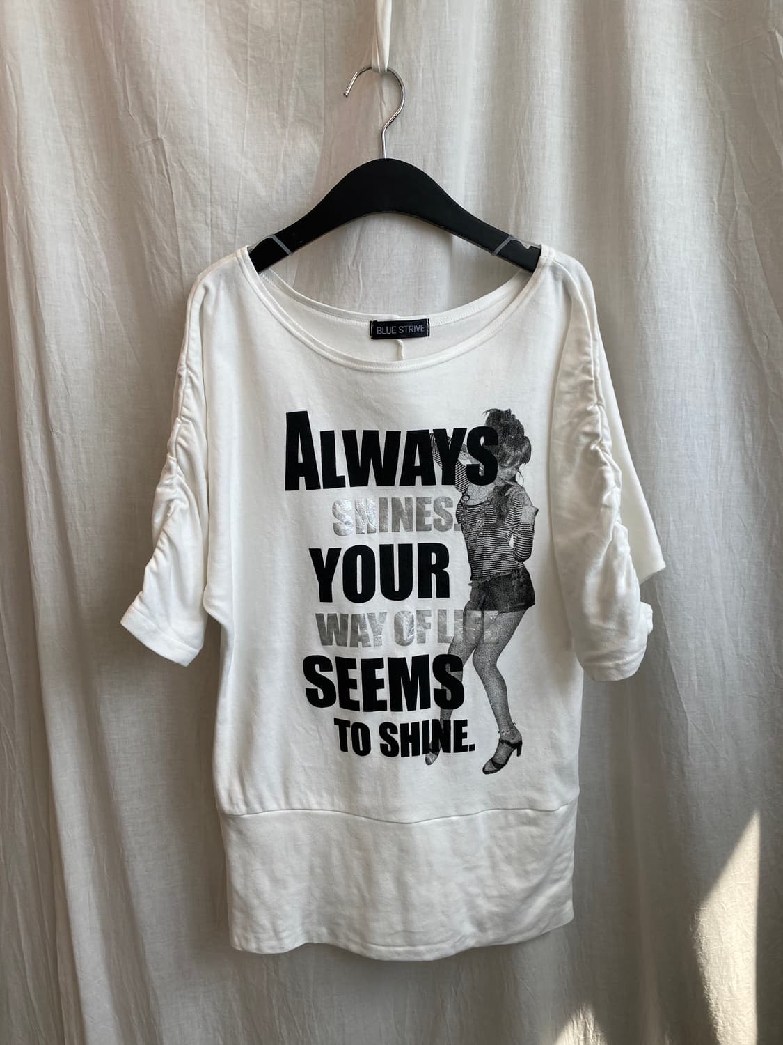 BLUE STRIVE Y2K프린팅 셔링반팔탑(L) 상품이미지2