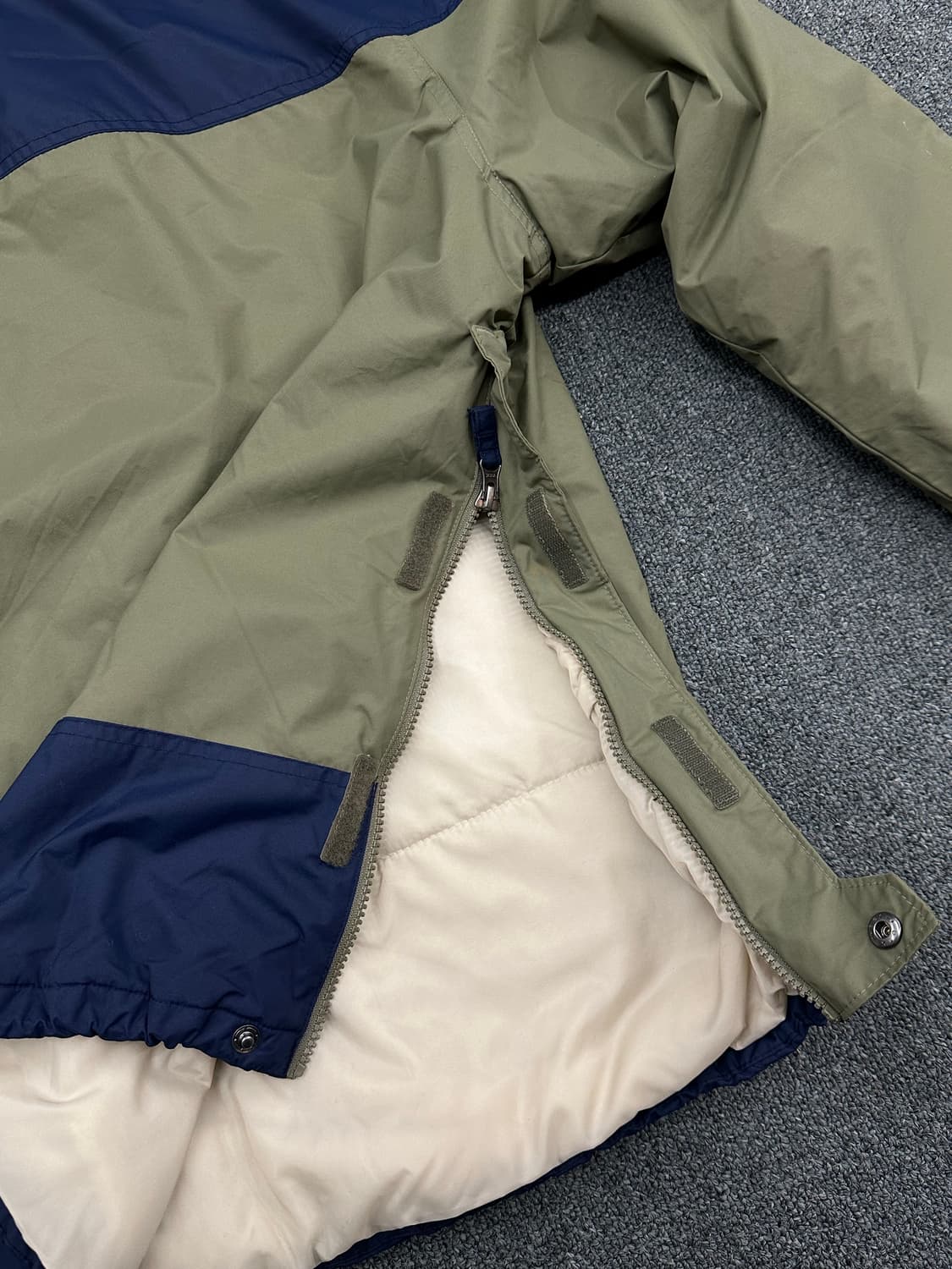 XL)콜롬비아 고프코어 배색 하프집업 패딩 바람막이 상품이미지9