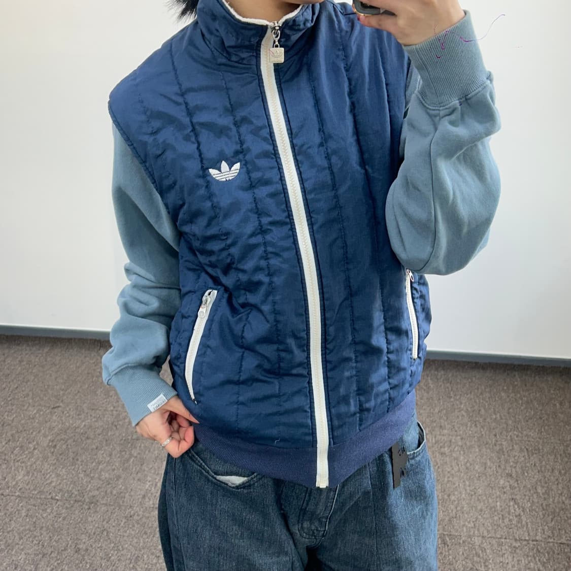 Adidas 아디다스 퀼팅 네이비 패딩조끼 상품이미지2