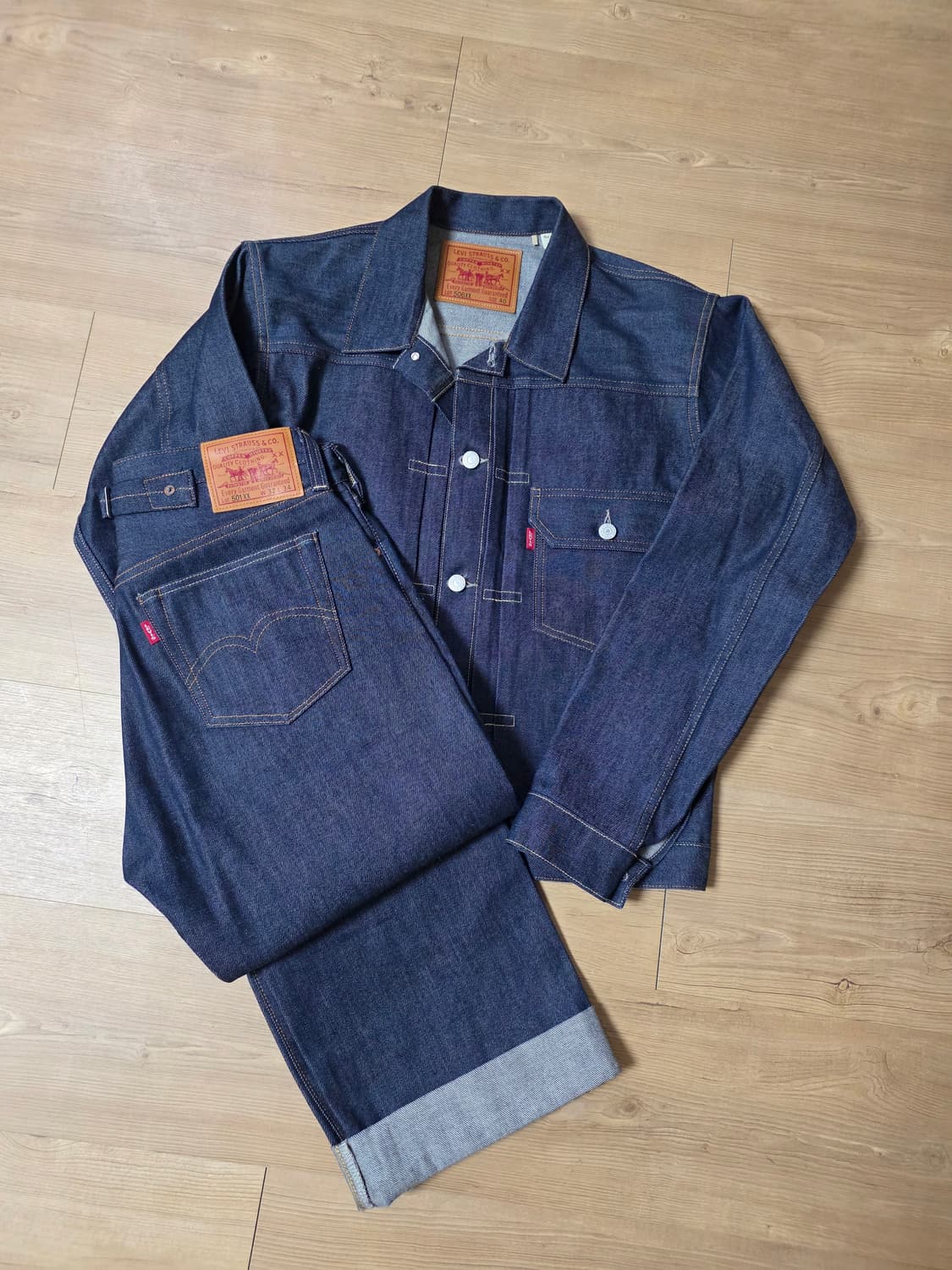 LVC 리지드데님 세트(자켓M + 하의W32L34)팝니다. 새상품급 상품이미지1