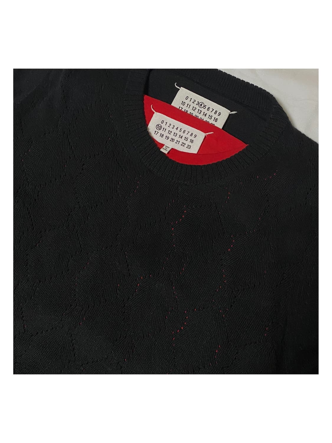 마르지엘라 블랙 캐시미어 펀칭 울 니트 아카이브 아카이브 가디건 엘보패치 상품이미지5