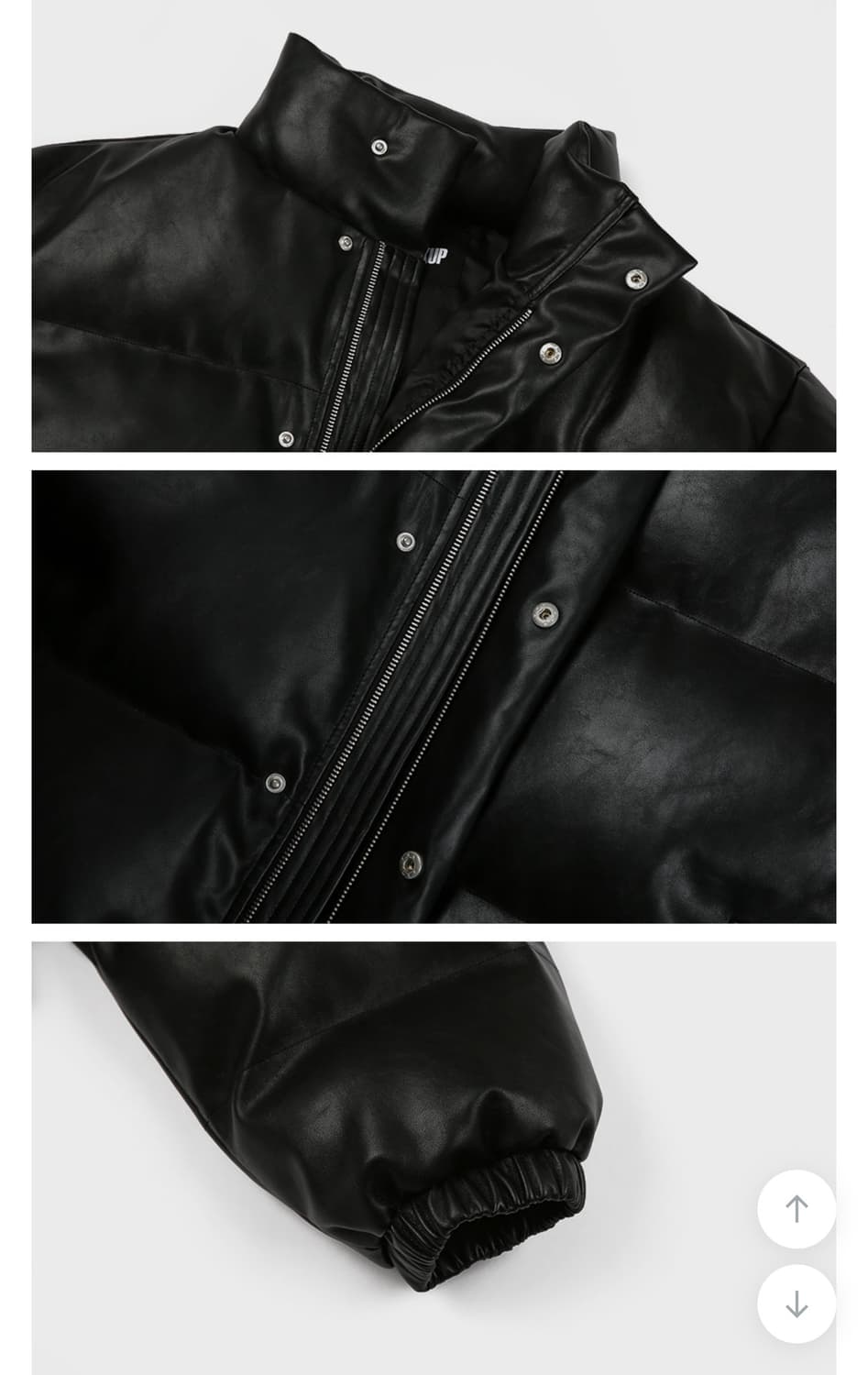 블랙업 마론디 레더 패딩 메이드 패딩 상품이미지3