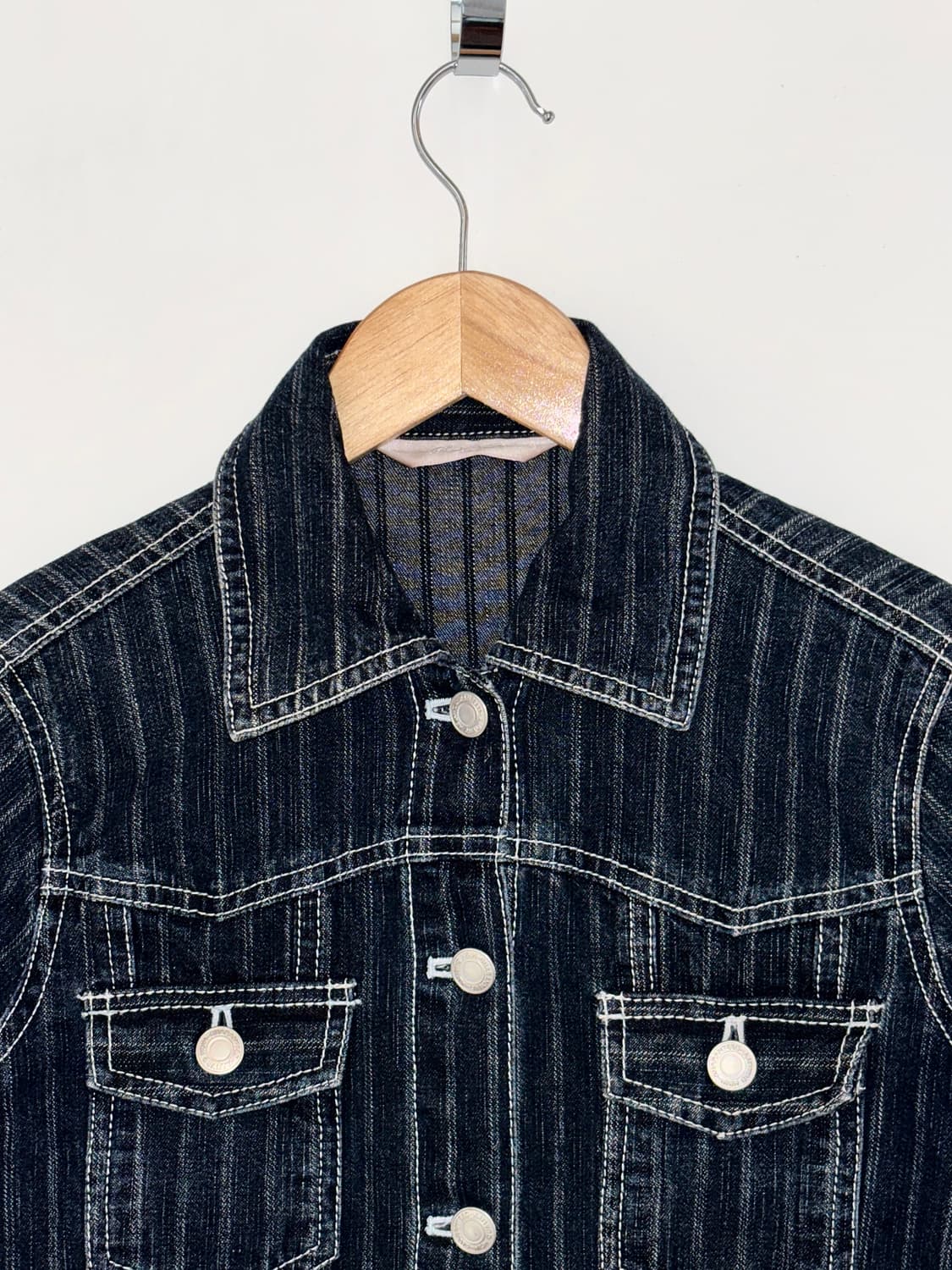 JAPAN VINTAGE 세로 스트라이프 데님 자켓 상품이미지2