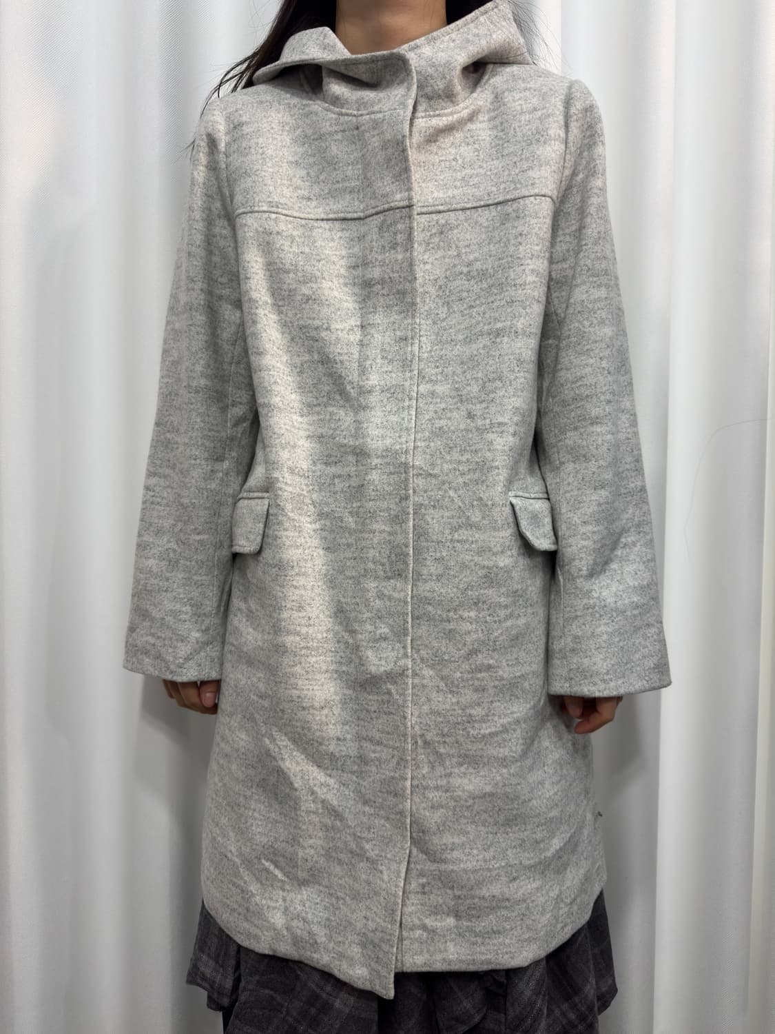 soft gray hood coat 상품이미지2