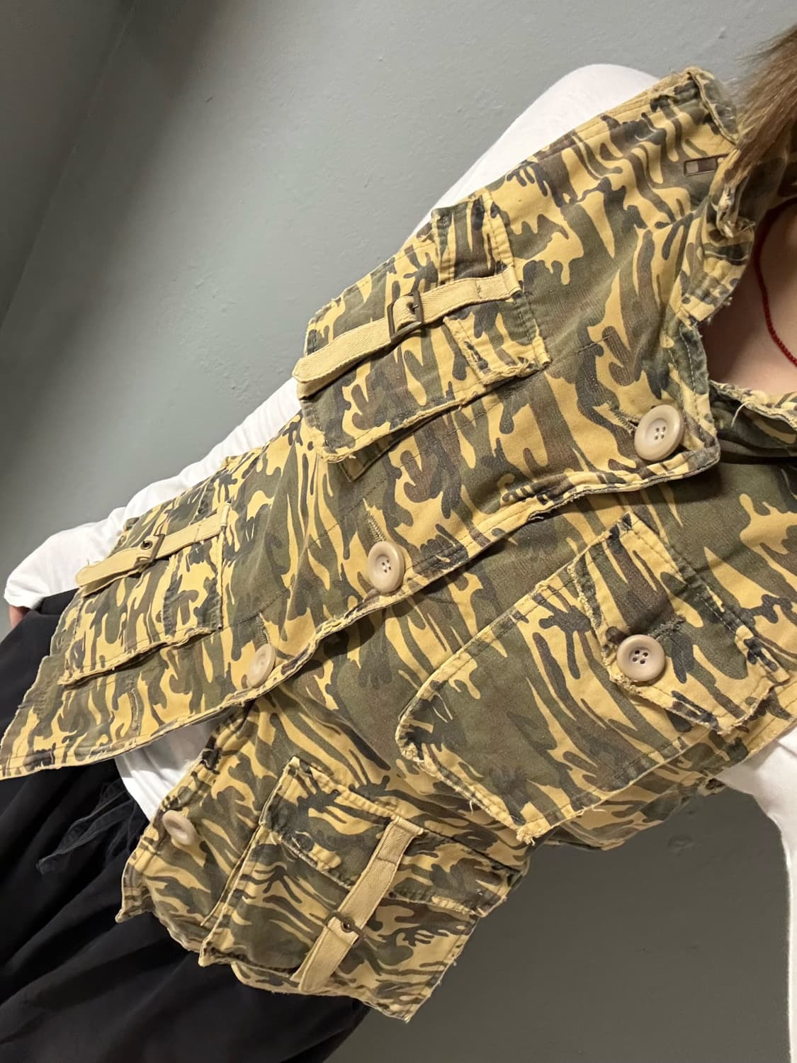 camo pattern pocket vest jacket 상품이미지1
