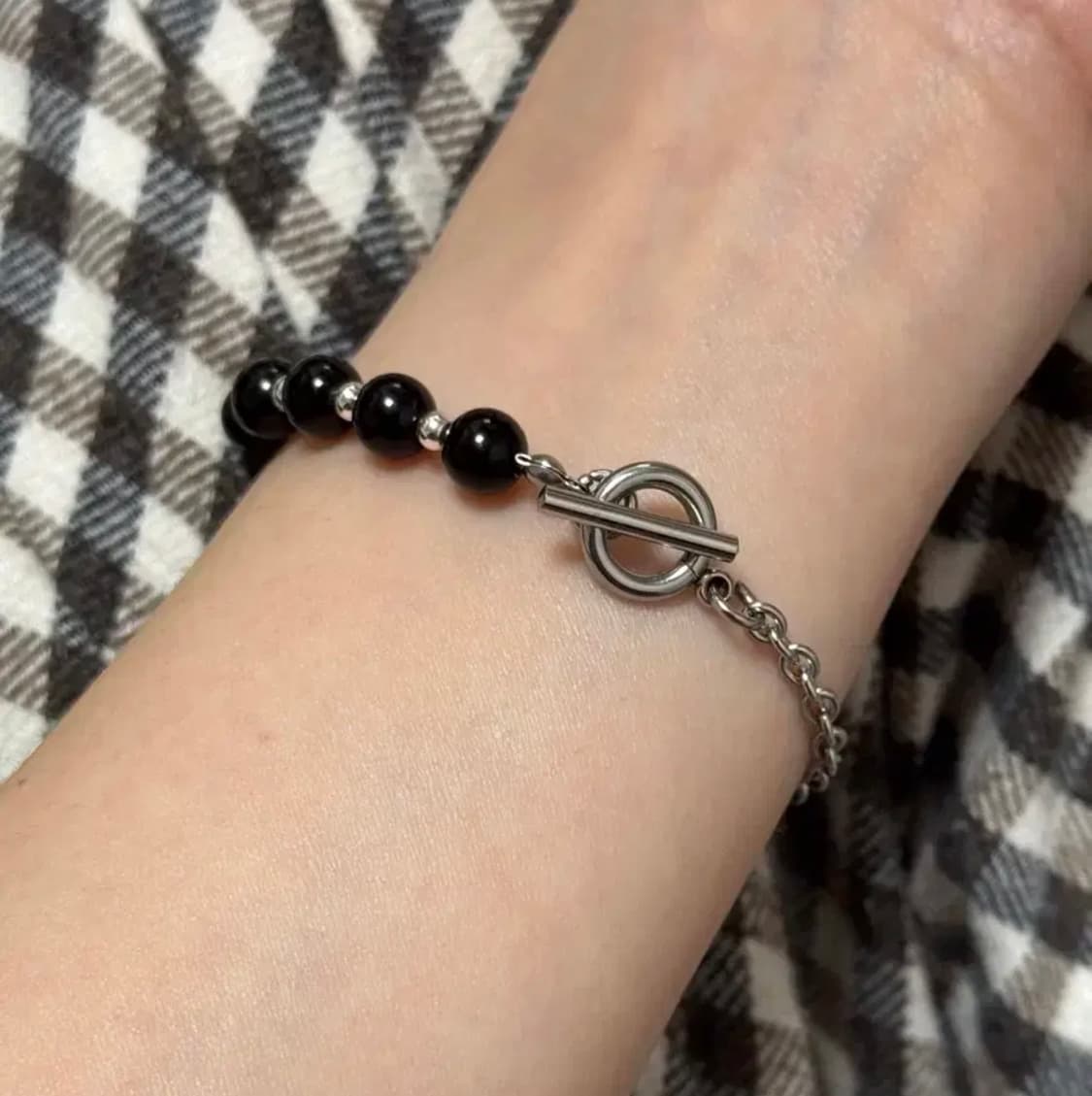 천연석 오닉스 고급 원석팔찌 상품이미지1