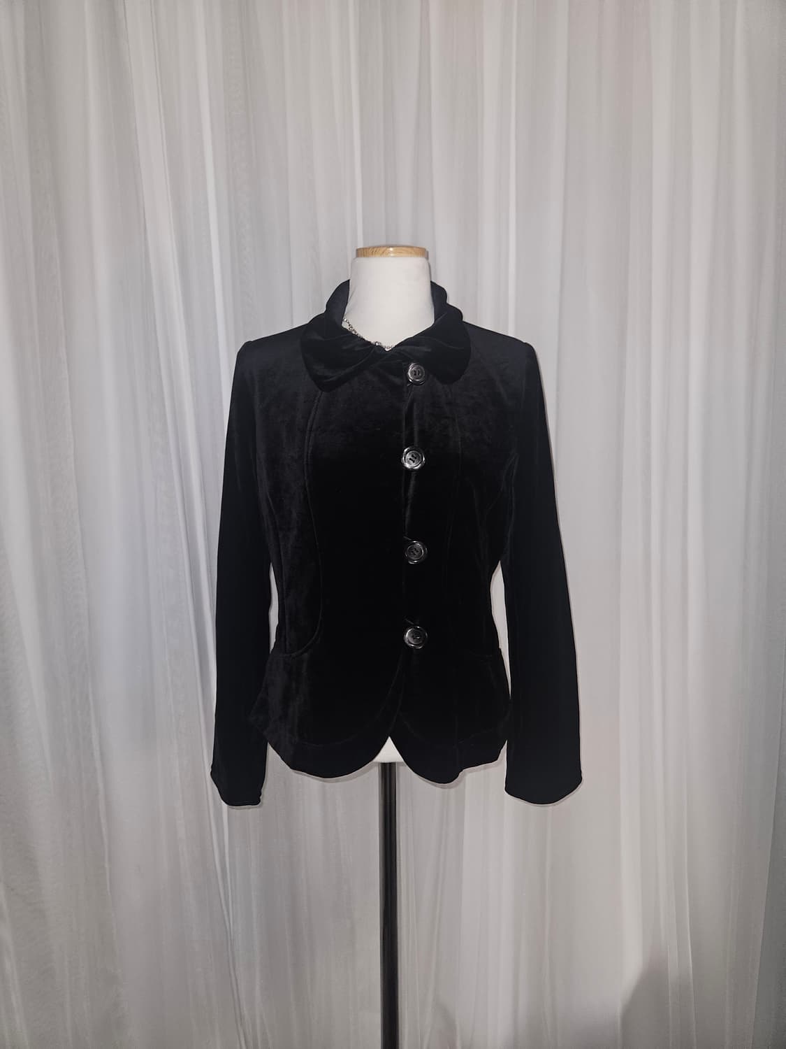 sutseso 공겜여주 히메 코듀로이 블랙 벨벳 자켓 상품이미지1