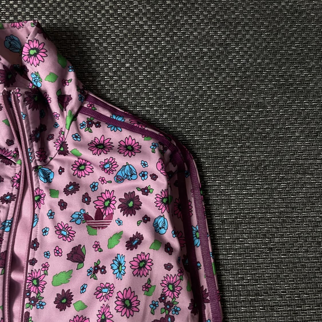 아디다스 핑크 플라워 패턴 트랙탑 져지 M 상품이미지3