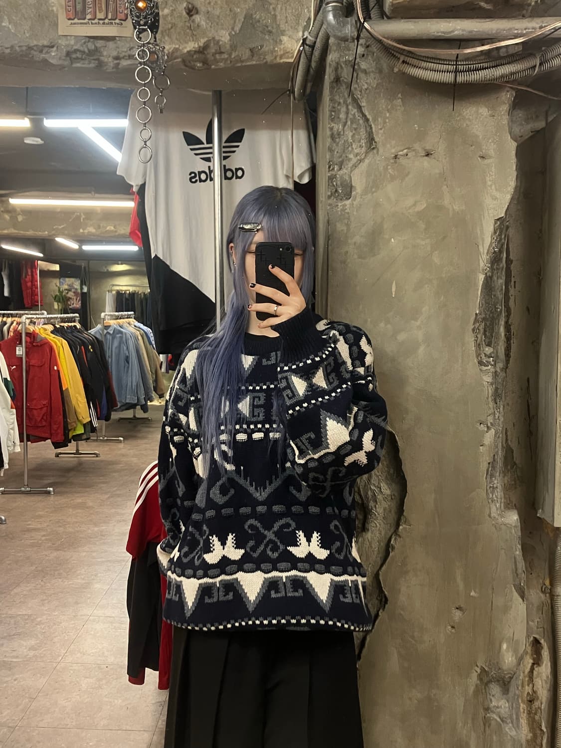 빈티지 무늬 니트 네이비 #csz2328 상품이미지2