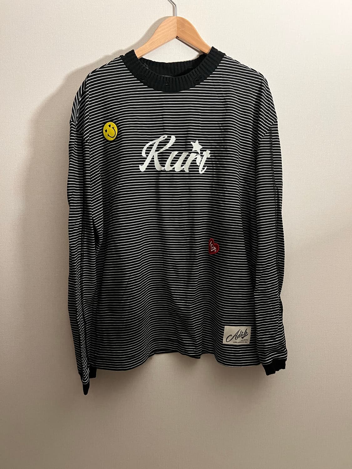 앤더슨벨 Kurt 스트라이프 티셔츠 블랙 M 상품이미지3