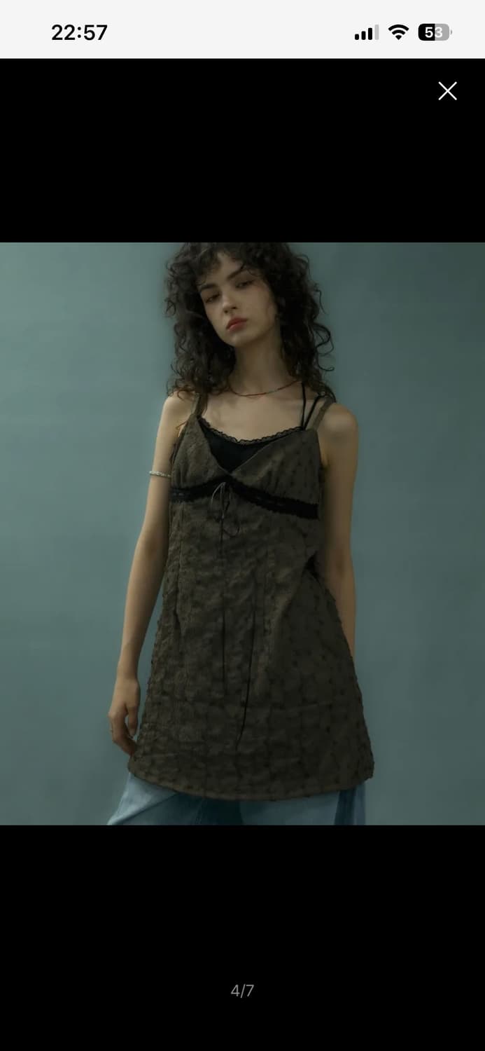 배드블루 머디 리본 드레스 브라운 상품이미지1