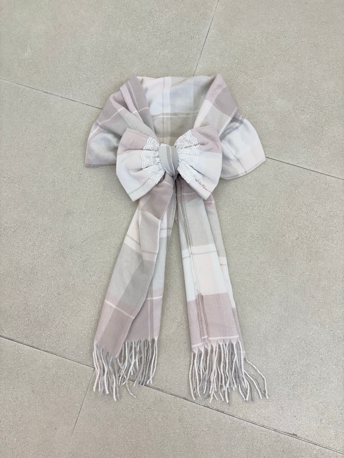 리즈리사 체크 목도리 상품이미지1