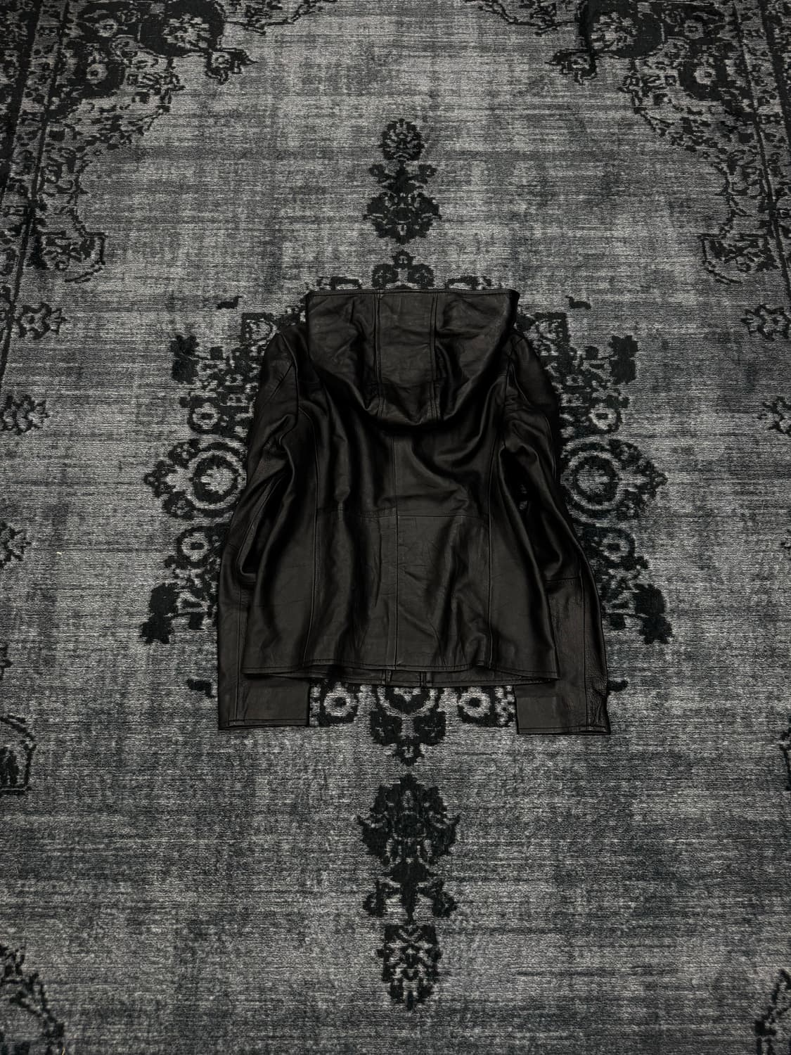 Rubik asymmetry leather hood rider jacke 상품이미지6