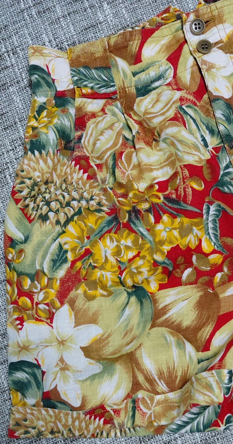 [린넨 100%/S] DGRRCE 보타니컬 트로피컬 하이웨이스트 쇼츠 상품이미지3